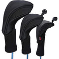 Golf Club Head Covers 3-Piece Set with Replaceable Labels