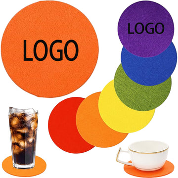 Rainbow 6 Set Absorbent Round Felt Coasters