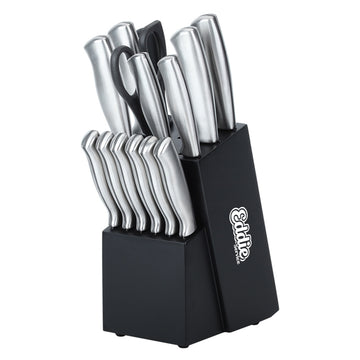 15-Piece Stainless Steel Kitchen Knife Block Set