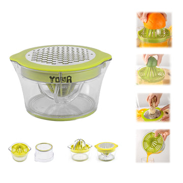 Fruit Squeezer Built-In Strainer Measuring Cup And Grater