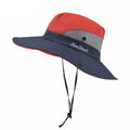 Ponytail Sun Bucket Hat Wide Brim UPF 50+