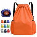 Waterproof Drawstring Backpack With Mesh Pockets