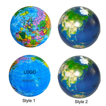 PU Foam Earthball Globe Ball Stress Reliever Toy - World Map