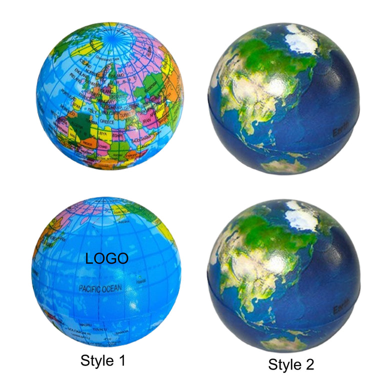 PU Foam Earthball Globe Ball Stress Reliever Toy - World Map