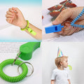 Whistles With Stretchable Coil Wrist Keychain Ring