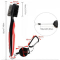 Golf Club Brush Groove Cleaner with Retractable Zip-line and Aluminum Carabiner Cleaning Tools
