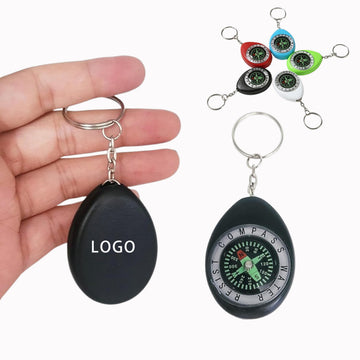Oval Shape Compass Swivel Keychain