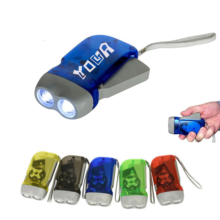 2 LED Hand Crank Emergency Flashlights