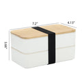 Stackable Double-Layer Lunch Box With Bamboo Lid Lunch Set
