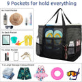 Foldable Large Capacity Storage Tote Beach Mesh Bag