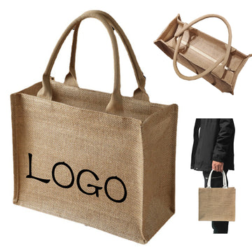 Linen Handbag With Zipper
