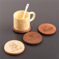 4" Solid Wood Grooved Insulated Coasters