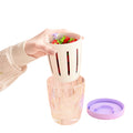 Plastic Fresh Fruit Salad Storage Cup W/ Lid & Folding Fork