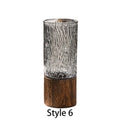 Artistic Glass Vase Flower Vase With Wooden Base