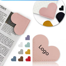 Leather Heart-Shaped Portable Bookmark Clip