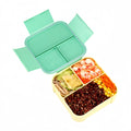 Flip-Top Sealed Three-Compartment Lunch Box