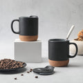 Cork Insulated Coffee Mug With Push-On Splash-Proof Lid