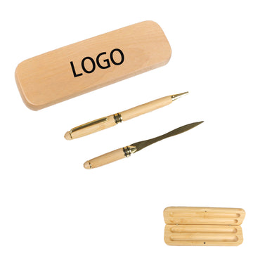 Maple Wood Pen & Letter Opener Set