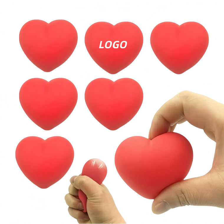 Pu Balls Red Heart Foam Bouncy Balls Venting Stress Relief