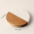 4" Marble And Acacia Wooden Insulated Coasters