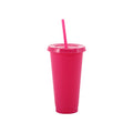 Lidded Plastic Tumbler With Straw