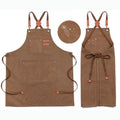 Waterproof Baking Shop Work Canvas Apron W/ Adjustable Strap