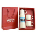 Promotional Stainless Steel Vacuum Flask Gift Set W/3 Lids