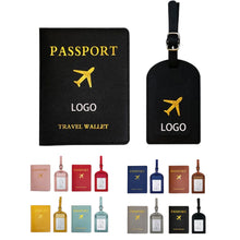 Leather Passport Holder Cover And Luggage Travel Bag Tag Set
