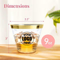 Gold And Silver Rim Transparent Plastic Party Cup