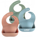 Baby Silicone Bib Waterproof Auxiliary Rice Pocket