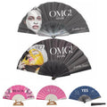 Folding Fabric Hand Fan Nylon Cloth