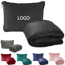 Soft Plush Pillow Car Plane Travel Blanket