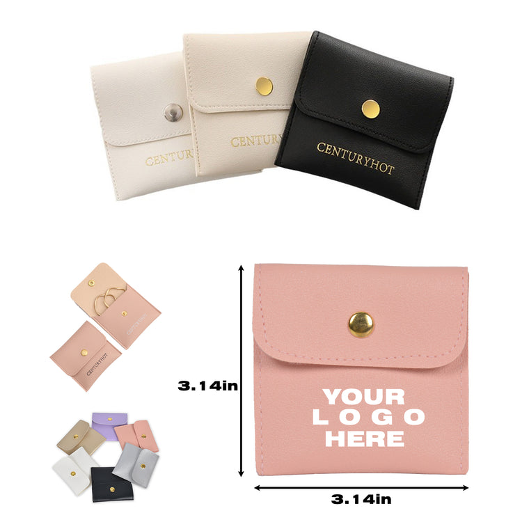 Snap Button Leather Jewellery Bag