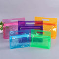 PVC Zippered Toiletry Makeup Bag Handle Bag