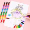 12 Color Block Patchwork Crayons