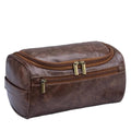 PU Leather Hanging Travel Shaving & Grooming Kit Bag