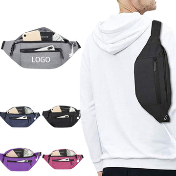 4 Zipper Pockets Waist Bag Large Capacity Crossbody Bag
