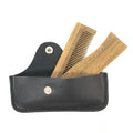 Wooden Viking Folding Hair Beard Comb Carrying Pouch For Men