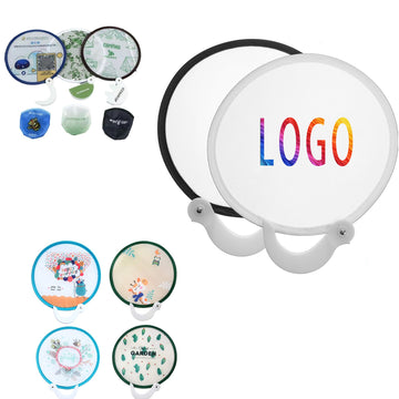 Full Color Round Foldable Nylon Fan