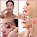 5pcs Makeup Brushes With Mirror Open Window Portable