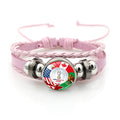 Snap Closure Braided Leather Bracelet