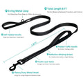 Heavy Duty Dog Leash 6ft Dual Handle Padded Traffic Control