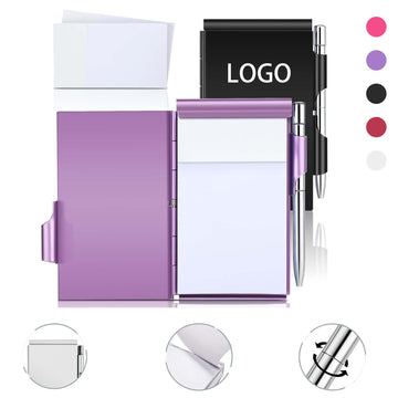 Metal Pocket Notebook with Pen and Refillable Paper