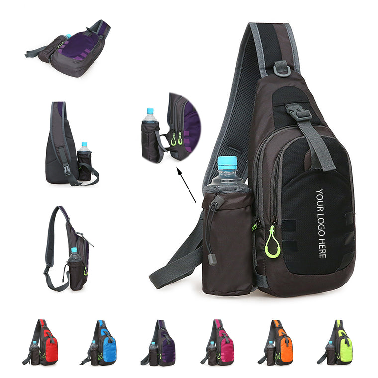 Athletic Casual Chest Bag with Detachable Water Bottle Pouch