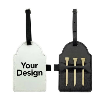 PU Leather Golf Ball Tee Bag With 3 Spikes