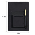 A5 Pu Leather Notebook with Cell/Card Slot/Pen Holder