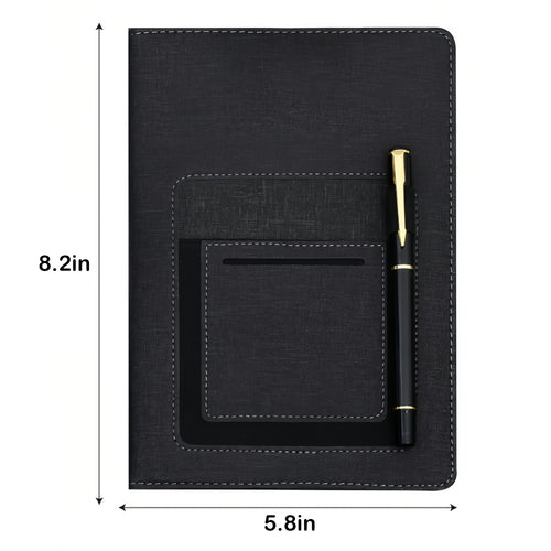 A5 Pu Leather Notebook with Cell/Card Slot/Pen Holder