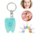 Portable Mini 15M Tooth Shape Dental Floss With Keychain