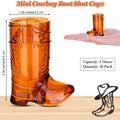 Mini Cowboy Boot Shot Glasses 1 Oz Plastic set  of 2