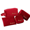 Ladies Cosmetic Soft Velvet Cosmetic Storage Bag Set Of 4